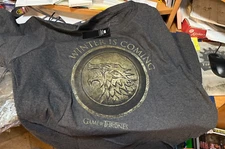 WINTER IS COMING---GAME OF THRONES----BLACK T-SHIRT--HBO--Size 2X
