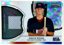 2011 Bowman Sterling #USAR-EW Collegiate National Team Jersey Relic Eric Weiss