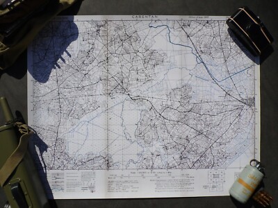 US Normandy Invasion Map 101st 'CARENTAN' (m1936 Dispatch Map Case)