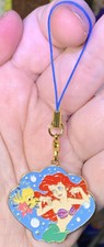Gold The Little Mermaid  Flounder Charm Purse Keychain  Zipper Pull Attachment
