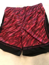 And1 Basketball Shorts Men's 3XL Red/Black Print Activewear Lounge Casual