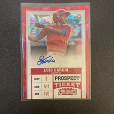 Luis Garcia 2017 Panini Contenders PROSPECT TICKET AUTO /23 RARE CRACKED ICE