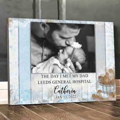 First Father's Day Gift From Wife For Husband Custom Photo Gift, The Day I Met M