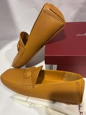 ferragamo mens shoes 7.5e leather driving loafers Gancini Palinuro