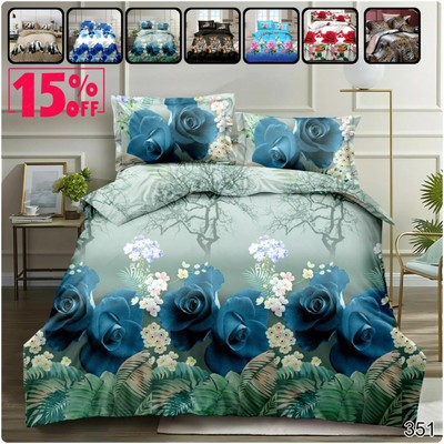 3D Bettbezug 4-teilig Bettbezug Bettwäsche Set mit Kissenbezug und Spannbetttuch