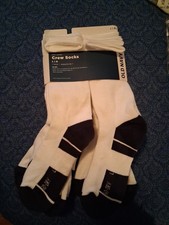 Old Navy Performance Crew Socks Kids Medium White 7 Pack Go-Dry Sz L