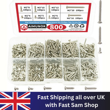 800 PCS Stainless Steel Self Tapping Small Metal Screws Wood Screw Assortment