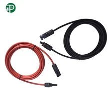 12 AWG 15 FT Black and Red Solar Panel Extension Tinned Cable Wire Connector