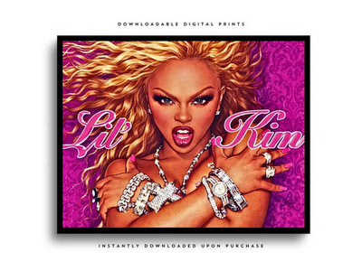 #ad Lil#x27; Kim Glamour Pop Art Illustration Poster $15.99