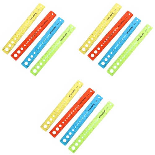 Convinient Ruler 12 Pcs Convenient Flexible Rulers Wear-resistant Clear Rulers Portable ...