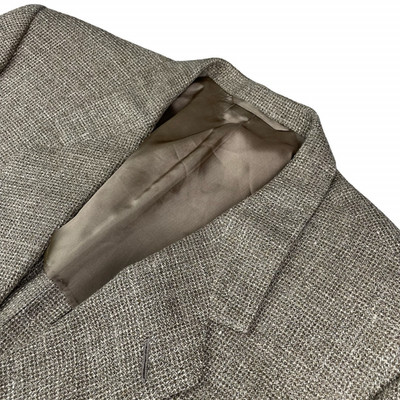 NEW Hickey Freeman x Maus Hoffman Men s Bespoke Tweed Blazer Beige Woven   44L
