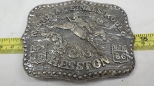 Vintage 1986 NFR National Finals Rodeo Hesston Belt Buckle Fourth Fred Fellows