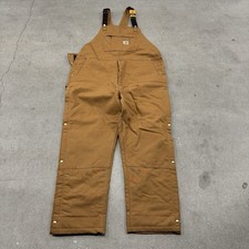 NWT Carhartt Black Men's Loose Fit Firm Duck Insulated Bib Overall L 0R4393-M