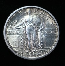 1917 25c Standing Liberty Silver Quarter - Type 1 - Full Head