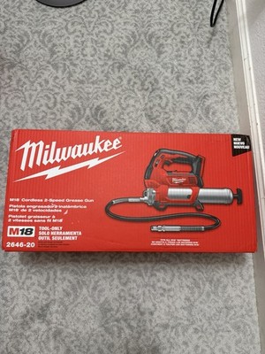 Milwaukee M18 2646-20 18V Cordless 2-Speed Grease Gun Red for