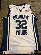 Jimmer Fredette BYU Cougars Stitched #32 White Jersey College BB Legend HOT