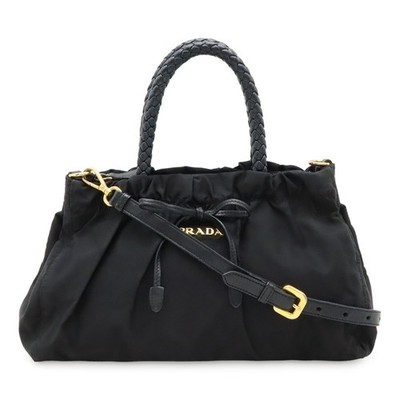 バッグ PRADA TESSUTO NYLON BOW RIBBON HAND BAG PRADA TESSUTO BOW Handbag 2WAY Shoulder Bag Ribbon Gathered