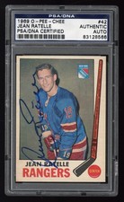 1969 O-Pee-Chee #42 Jean Ratelle PSA Autographed New York Rangers HQ Auto & Card