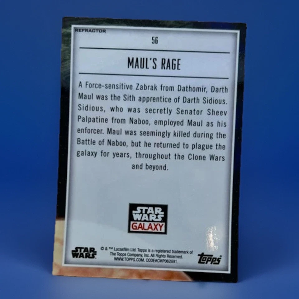 2022 Topps Star Wars Galaxy Refractor Maul’s Rage #56 Darth Maul Foto 2 de 2