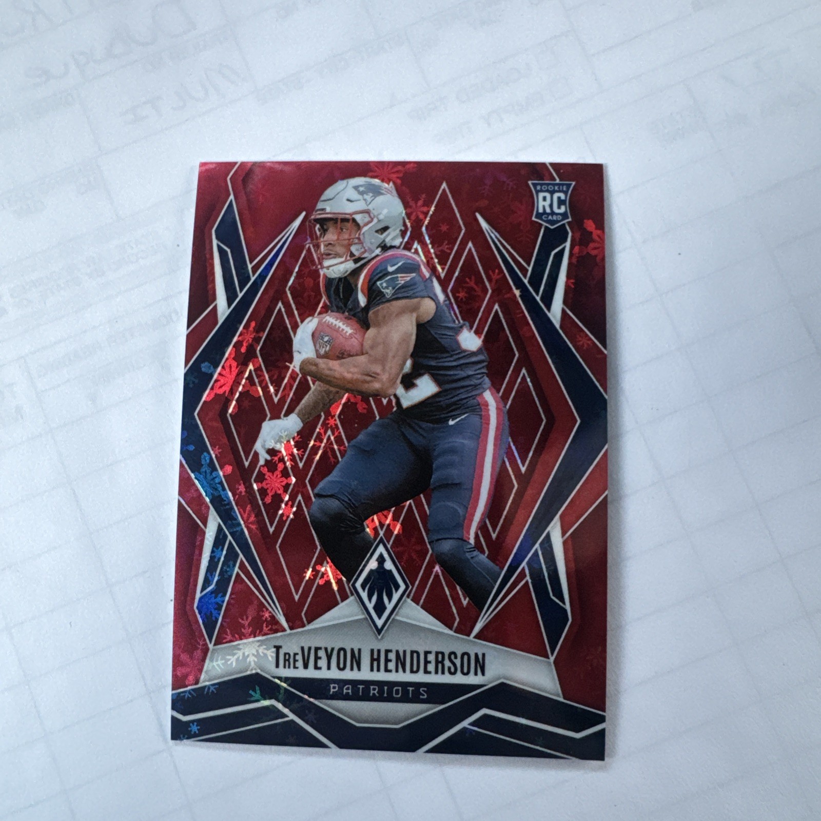 2025 Panini Phoenix - Rookies TreVeyon Henderson #187 Red Winter 118/399 (RC)