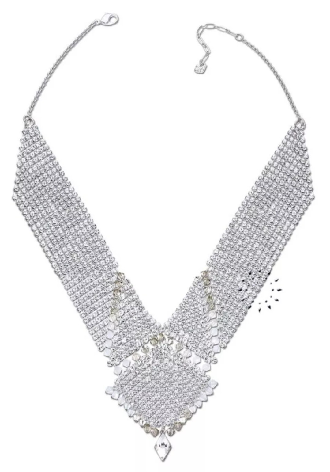 Authentic Swarovski Silver Statement /Wedding nec… - image 5