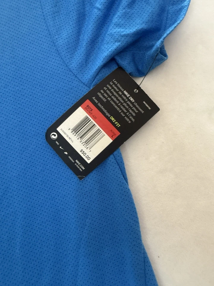 NWT Boys Nike Breathe Short Sleeve Running Shirt | Blue (408) - Image 4 of 4