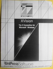 XVision Brosch&uuml;re 1988. Von Unipress Software. PC Als X Window Grafikterminal