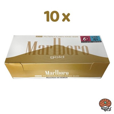 2000 Marlboro Gold Filterhülsen = 10 Packungen à 200 Stück
