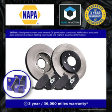 2x Vented Brake Discs and Pads fits VW UP 1.0 Front 11 to 23 256mm Set Pair NAPA