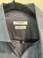 Gutterridge Men  s Dress Shirt Size 15.75 / 40 Grey 100 Cotton Slim Fit