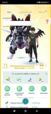 Pokémon Go Acc level 71 lvl