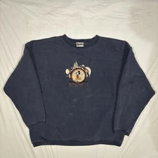 Vintage 2001 Walt Disney World Crewneck Sweater Navy