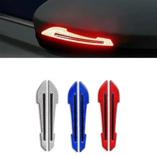 2PCS Reflective Carbon Fiber Car Side Mirror Warning Molding Trims Accessories