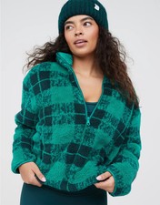 AERIE Offline American Eagle Fluffy Sherpa Quarter Zip Pullover Sweatshirt SMALL