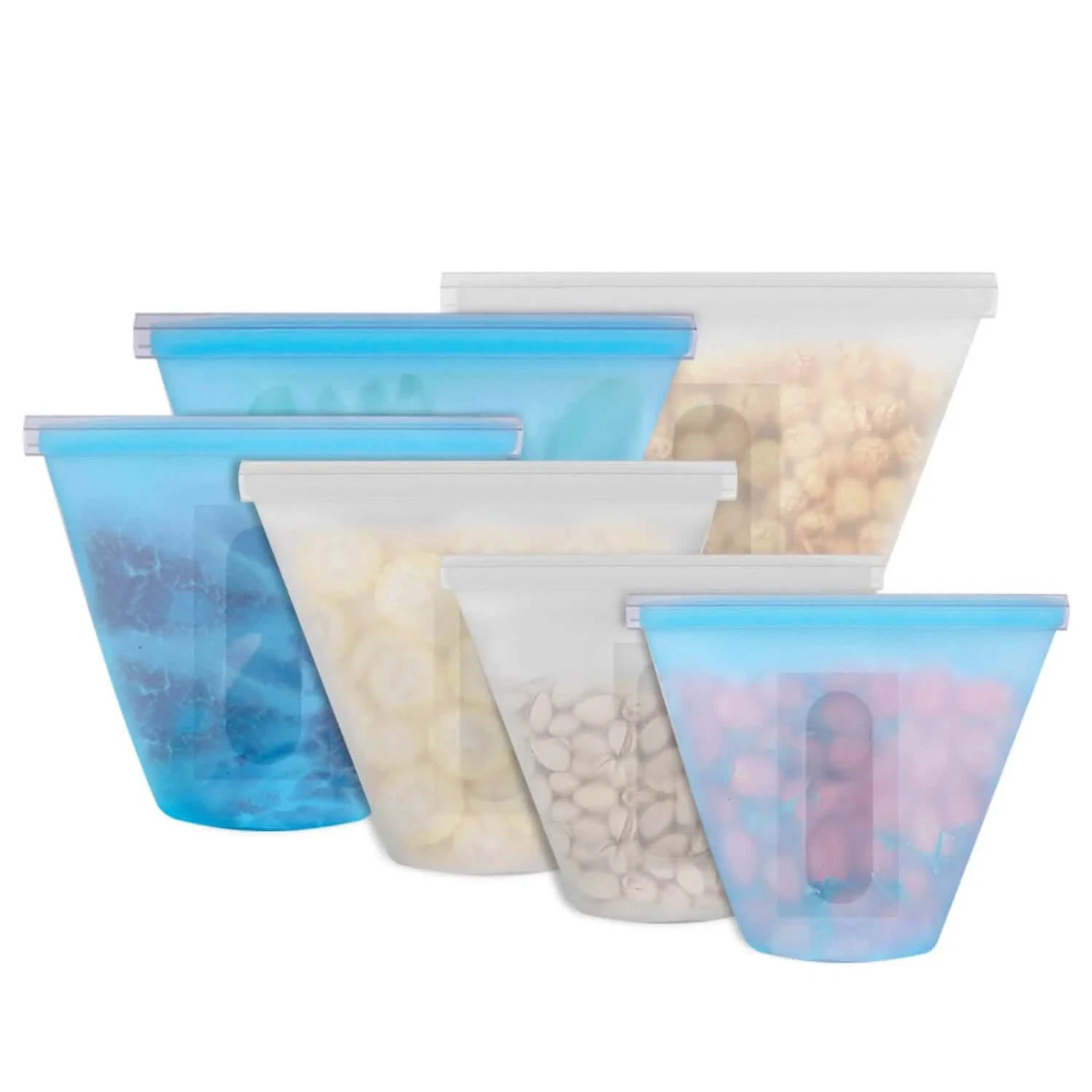 3-Pieces: Silicone Food Storage Bags Reusable Leakproof Food Container Set with
Opens in a new windo