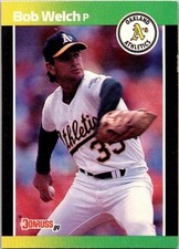 Robert (Bob) Lynn Welch Oakland Athletics 332 Donruss 1989 Baseball Card