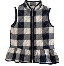 Janie and Jack 7 8 Checked Peplum Vest Equestrian Woodland Weekend EUC