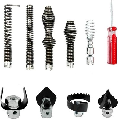 10Pcs Drain Snake Drill Attachment, Drain Auger Cutter Kit