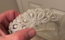 Vintage Pearl and Crystal Flowers Bridal Tiara / Headpiece - Size N/S