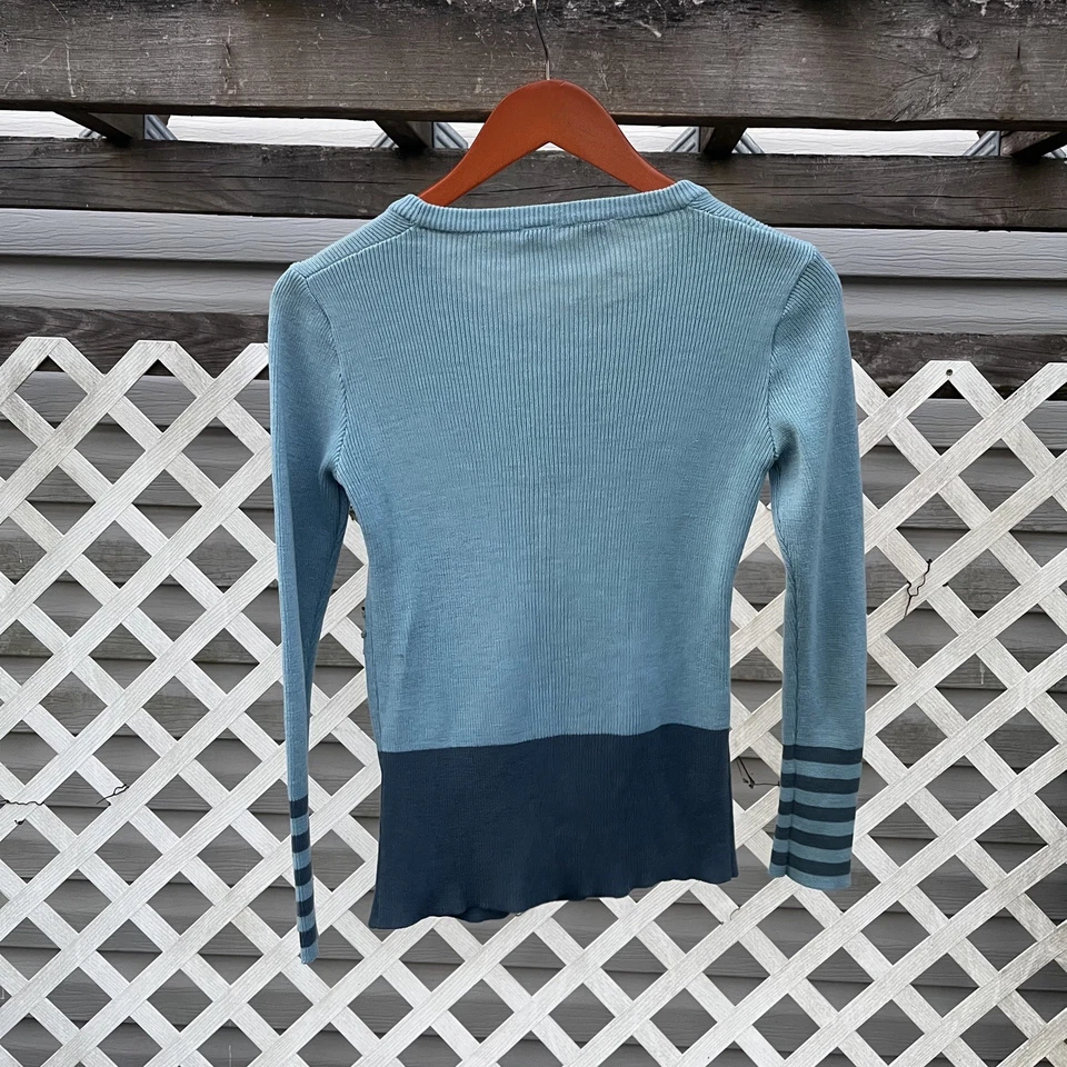 Suéter Jirafa Mechona Tejido Arte Fibra Años 70 De Colección Talla M Azul Raro Foto 3 de 4