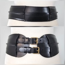 RALPH LAUREN S/M 30-32" Waist Equestrian Corset Belt Wide Leather Collection