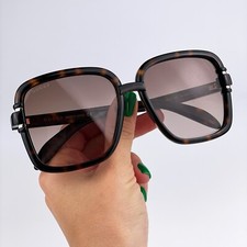 Gucci Women Sunglasses Havana Brown Gradient Butterfly GG1066S 002 NEW