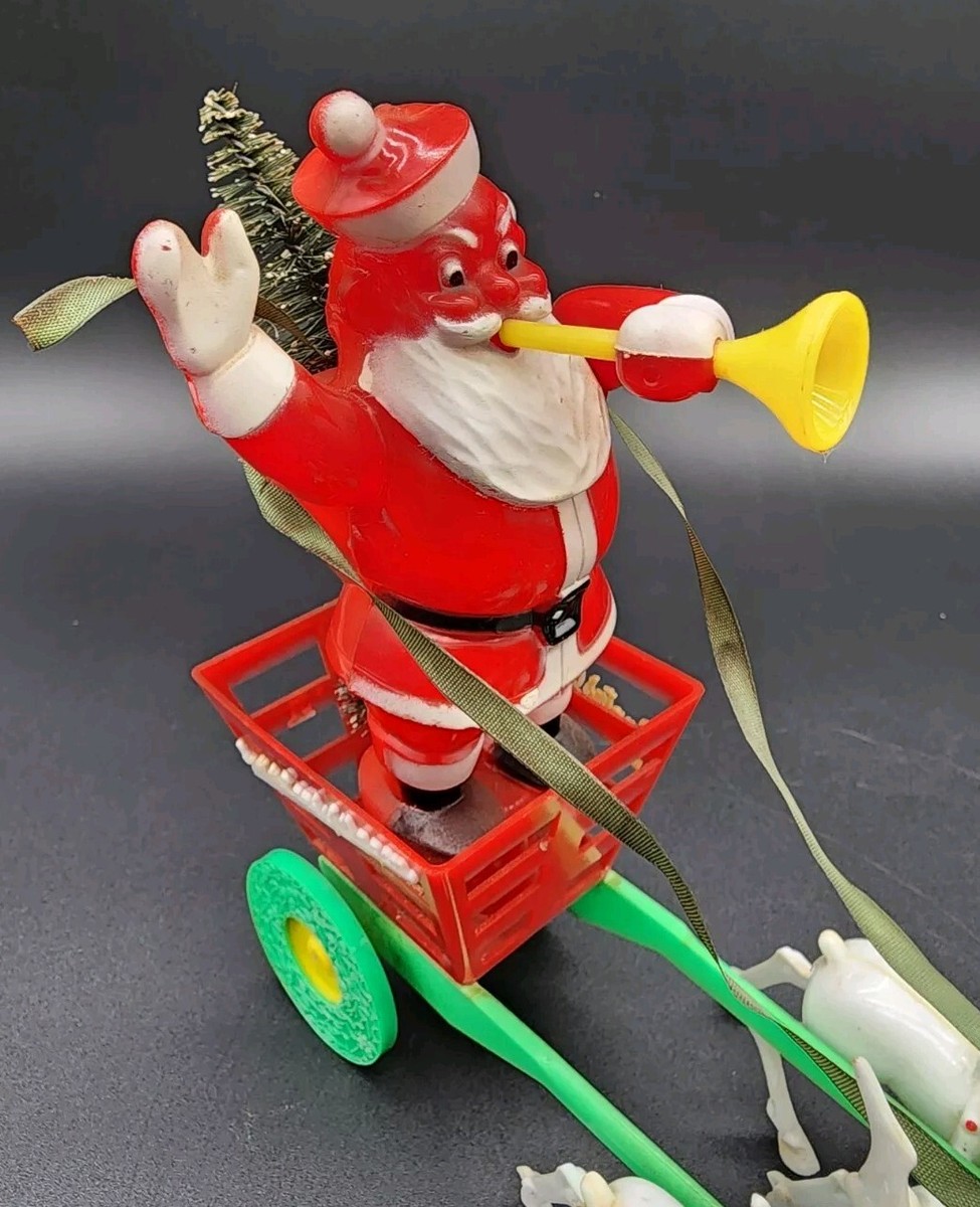 Vtg 1950s ROSBRO ROSEN Santa's Candy Wagon Christmas Reindeer