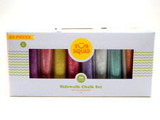 Sun Squad Multicolor Sidewalk Chalk Set 20 colors 60 pieces