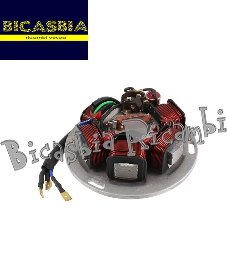 17379 - STATORE A PUNTINE 12V 3 CAVI 5 BOBINE VESPA PX 125 150 SENZA BATTERIA