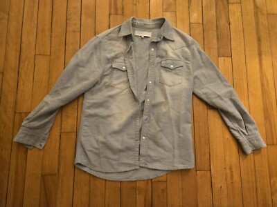 IRO Jeans Women's Long Sleeves Button Down Shirt Sz S Blue Denim