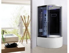 CABINA Doccia Idromassaggio BLUETOOTH - VASCA 120X80 PC TOUCH CROMO OZONO RADIO