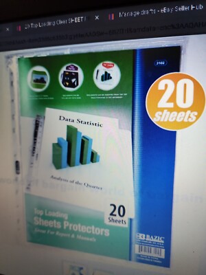 20 Top Loading Clear SHEET PROTECTORS Fits 3 Ring Binder 8.5 x 11 Paper Page C57