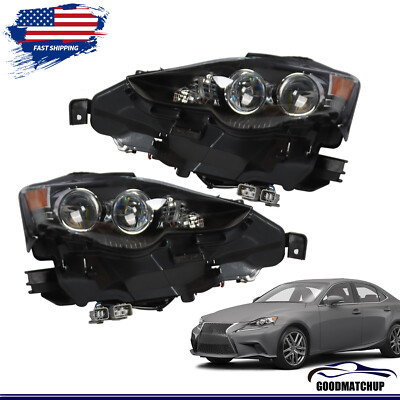LED Headlight Headlamp Left + Right Side For Lexus IS250 IS350 2014 2015 2016