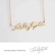 Custom Signature Name Necklace Handwriting Pendant Chain Personalized Jewelry